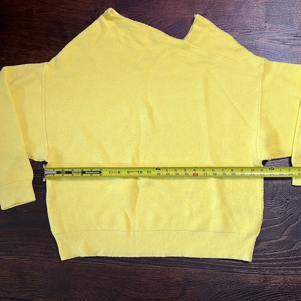 Free People Sunny Yellow Off-Shoulder Knit Sweater